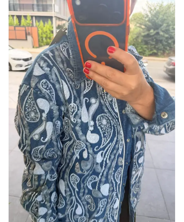 DESENLİ KOT GÖMLEK