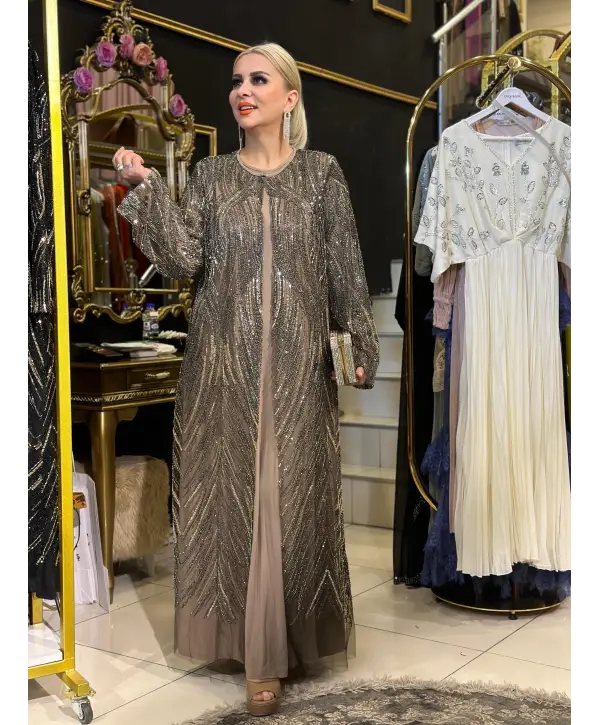 vizon renk ikili abiye