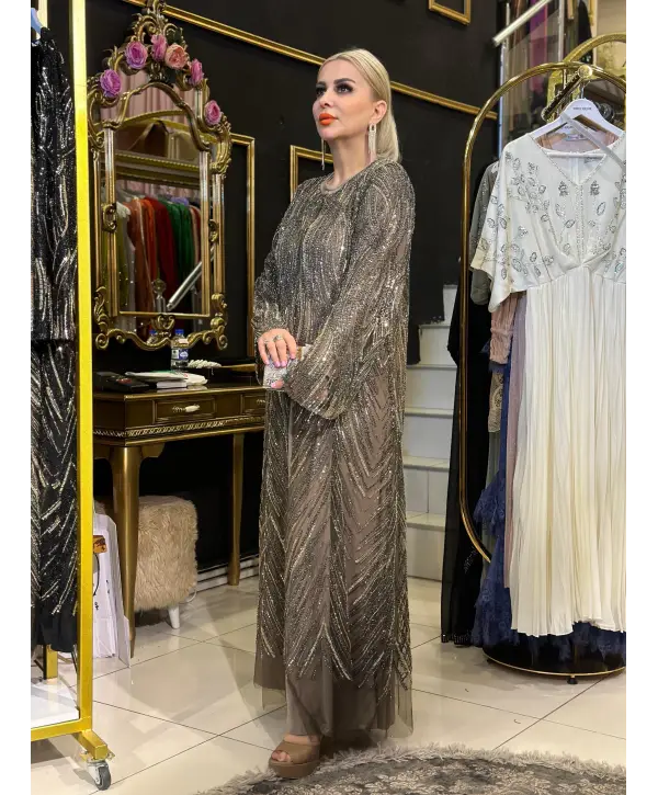 vizon renk ikili abiye