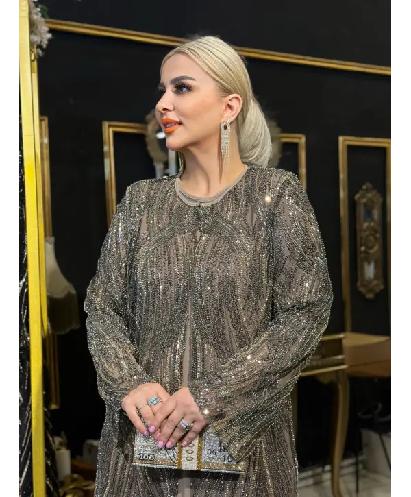 vizon renk ikili abiye