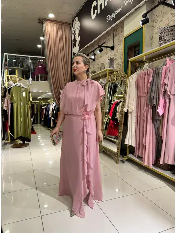 FUŞYA GÜL DETAY ELBİSE