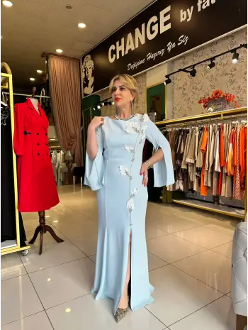 MAVİ ÇİÇEKLİ EBİSE