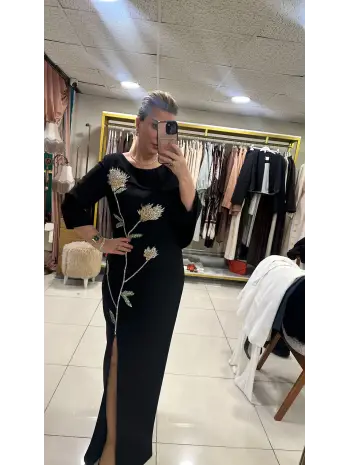 SİYAH TAŞLI ELBİSE