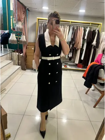 SİYAH BEYAZ ELBİSE