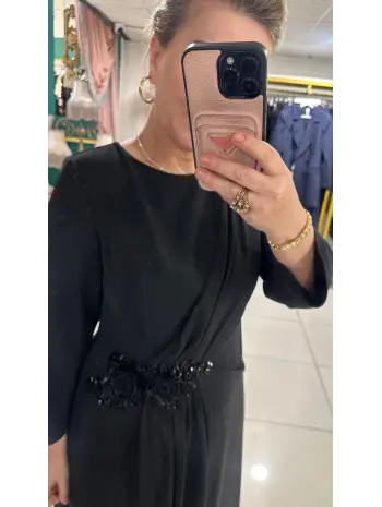 SİYAH TAŞLI ELBİSE