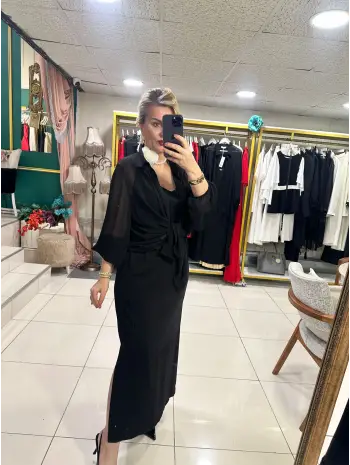 SİYAH ELBİSE GÖMLEK TAKIM