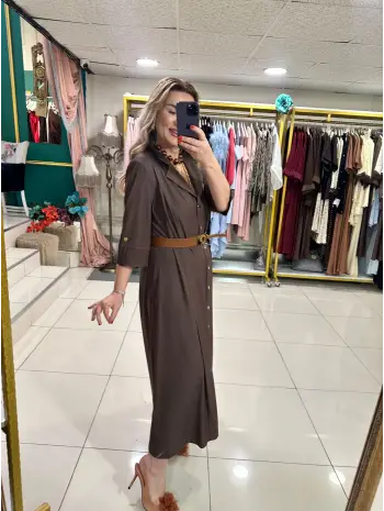 KAHVERENGİ ELBİSE