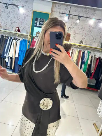 PUANTİYE ETEKLİ KAHVE 2Lİ SET