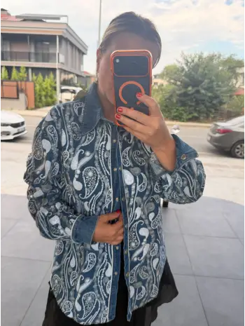 DESENLİ KOT GÖMLEK
