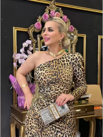 LEOPARLI ELBİSE ABİYE