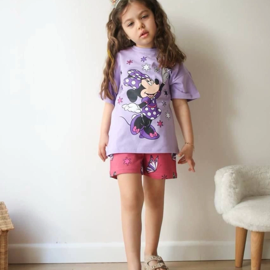 Kelebekli Minnie Şort Takım