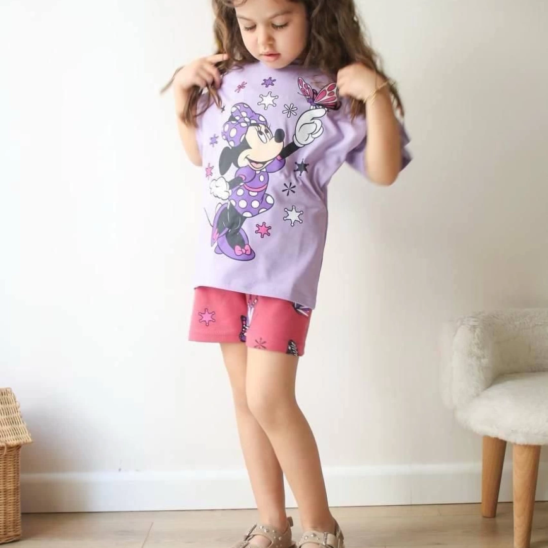 Kelebekli Minnie Şort Takım