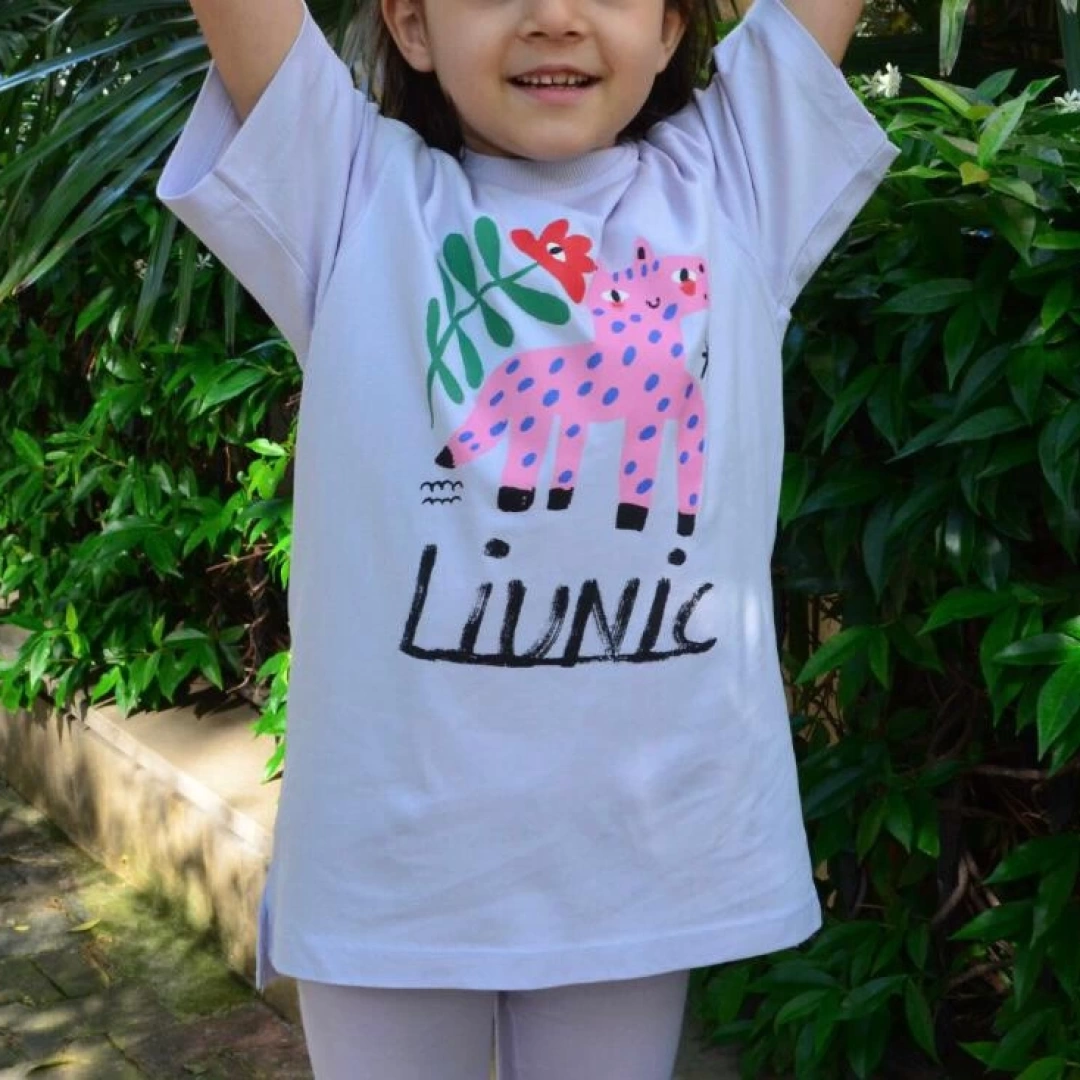 Lila Desenli T-Shirt