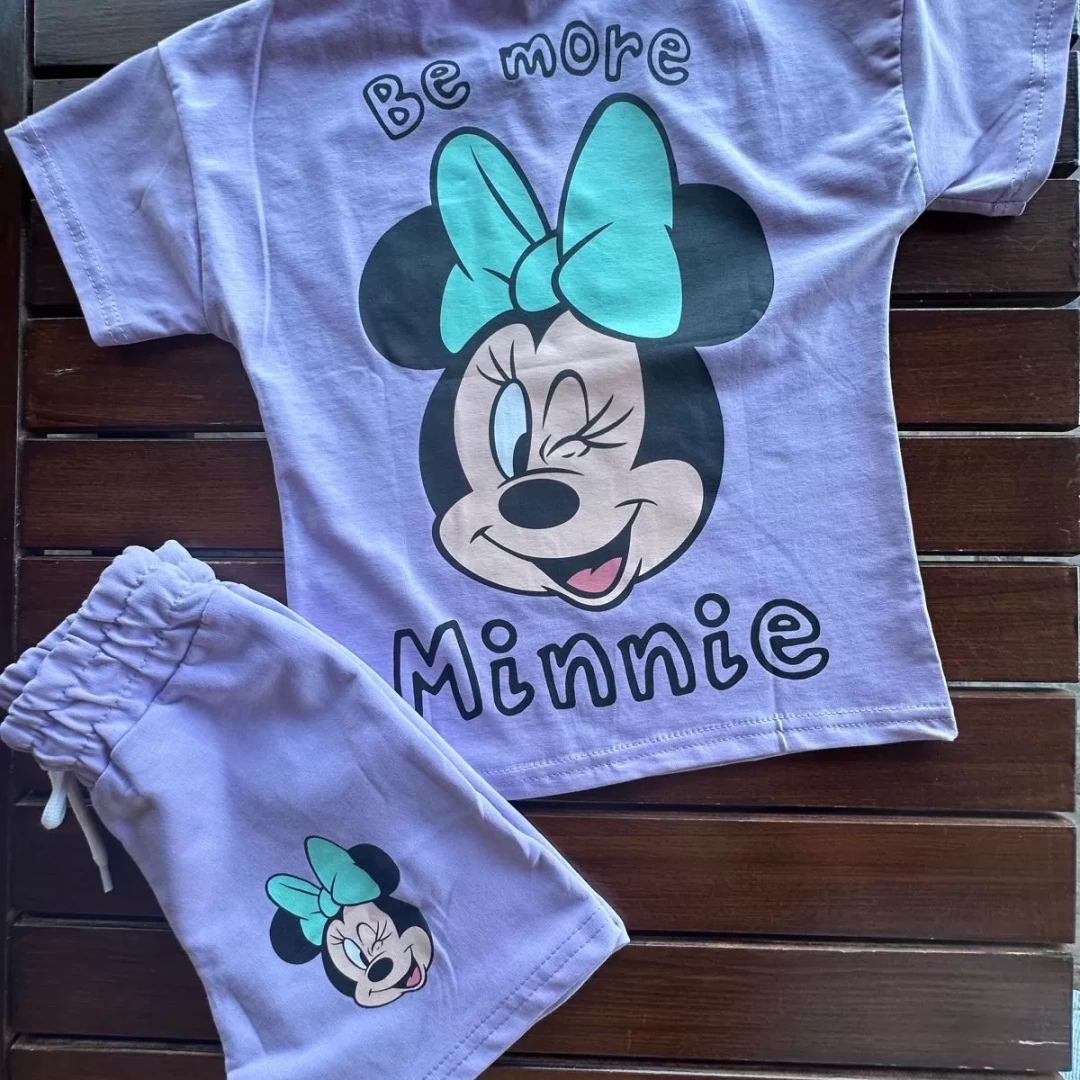 Lila Minnie Mouse Şort Takım