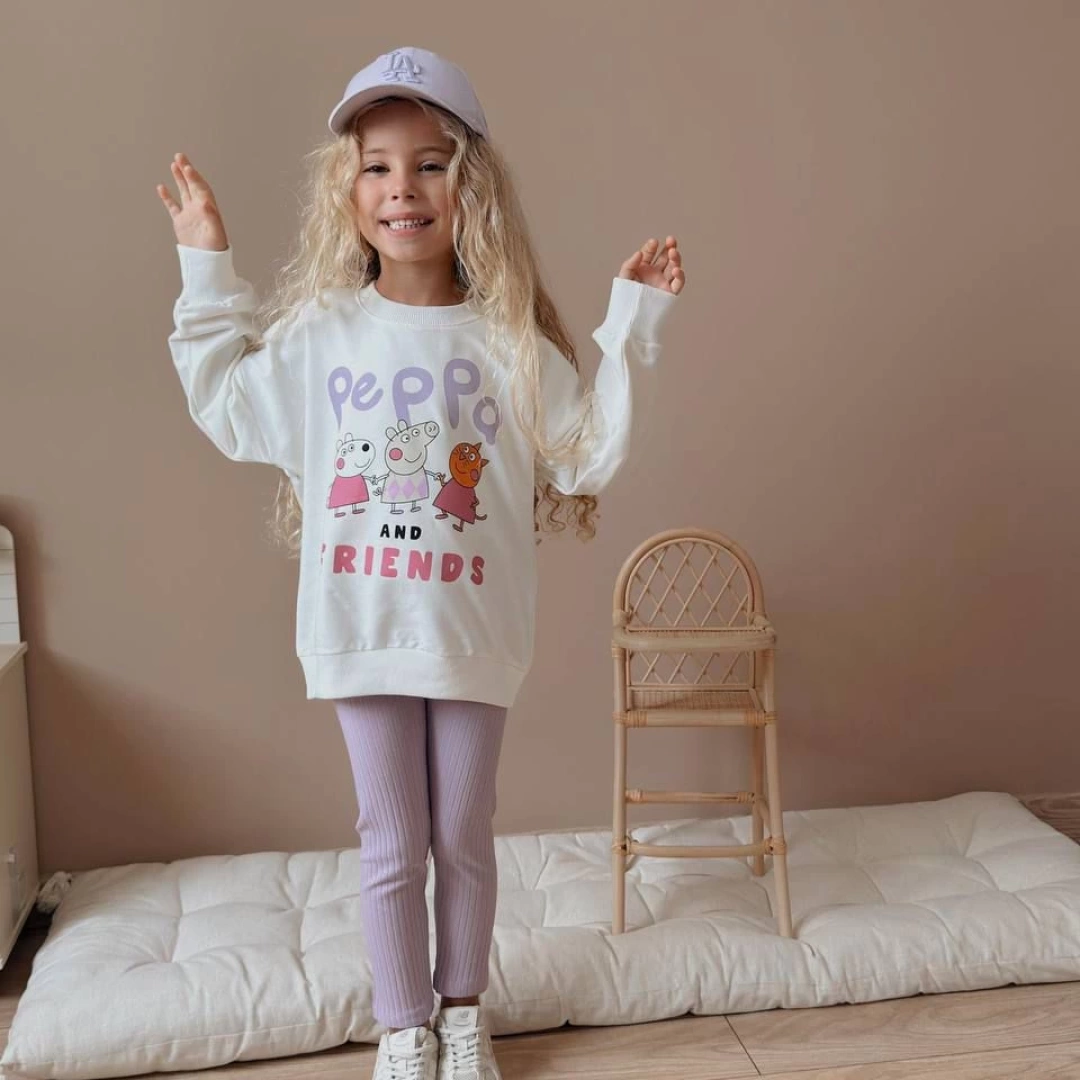 Lila Peppa Tayt Takım
