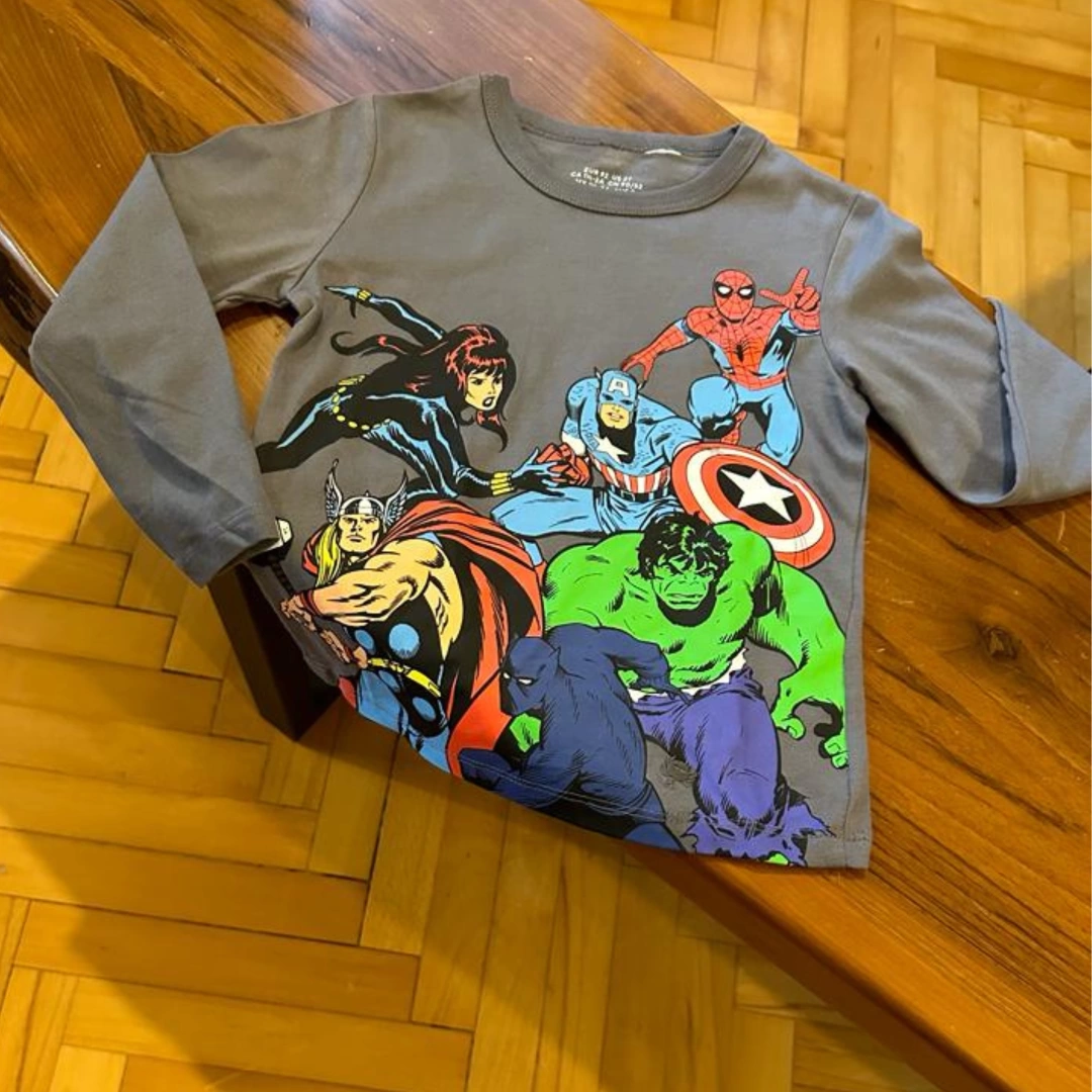 Marvel Nakışlı Uzun Kollu T-Shirt