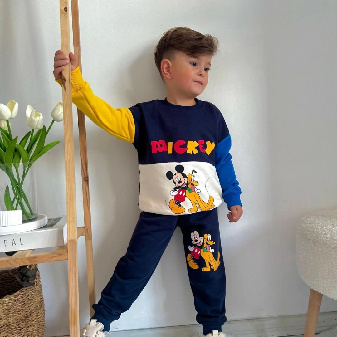 Mickey Renk Bloklu Eşofman Takım