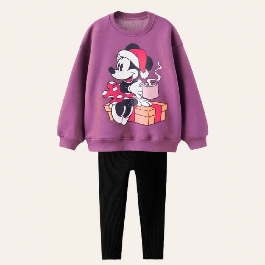 Kahve İçen Minnie Tayt Takım