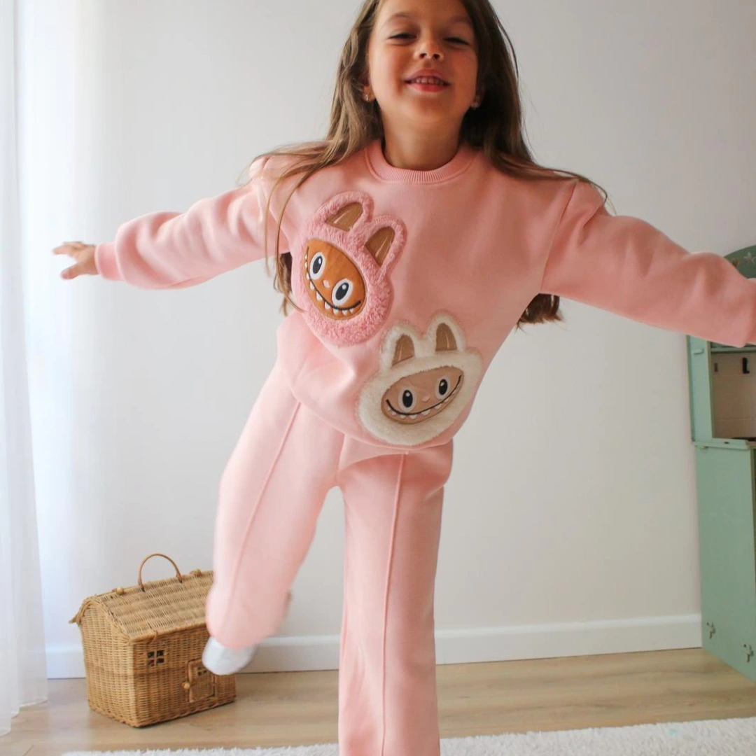 Peluş Labubu Pembe Takım