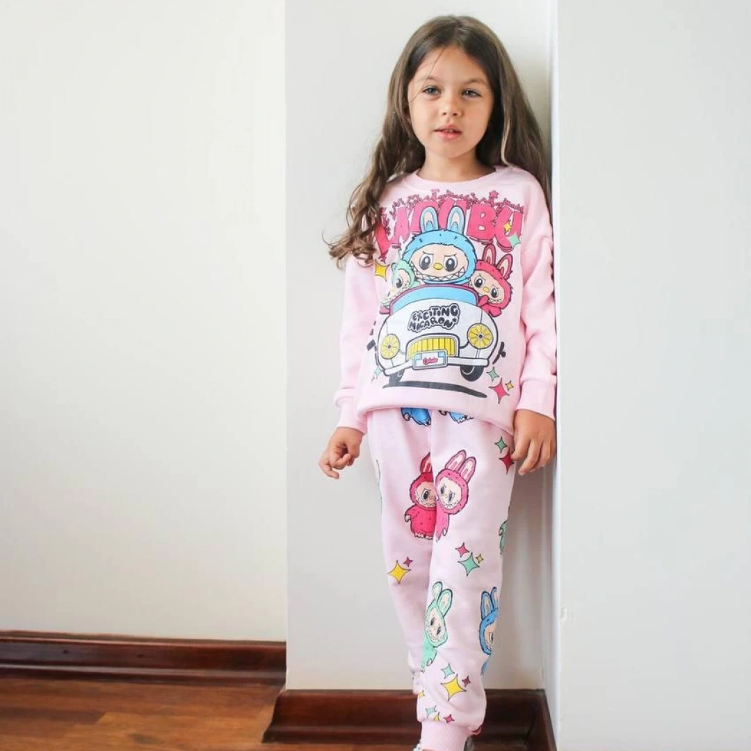 Pembe Arabalı Labubu Eşofman Takım