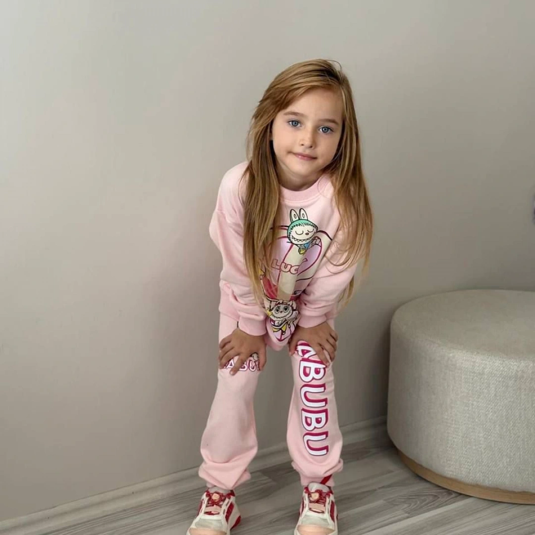 Pembe Labubu Eşofman Takım