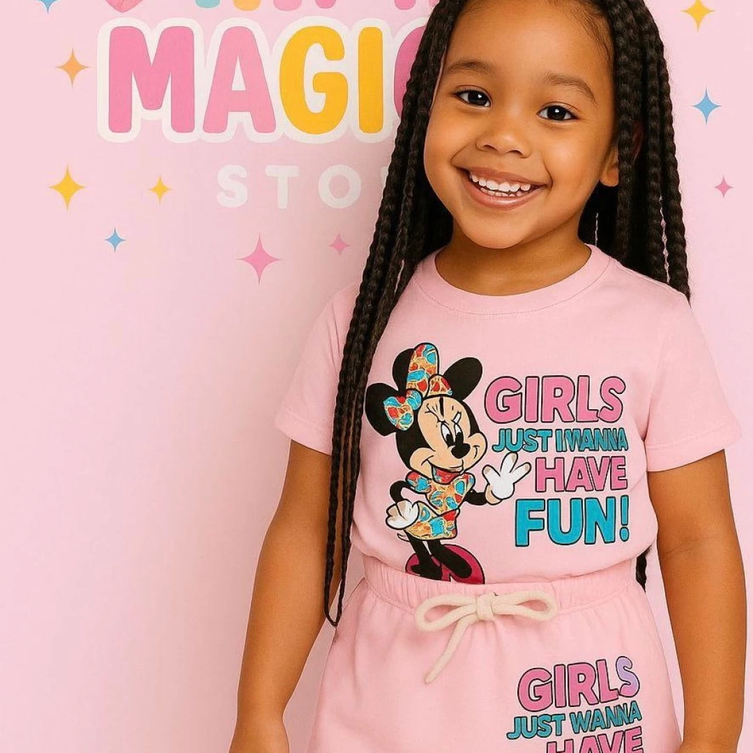 Pembe Minnie Etek Takım
