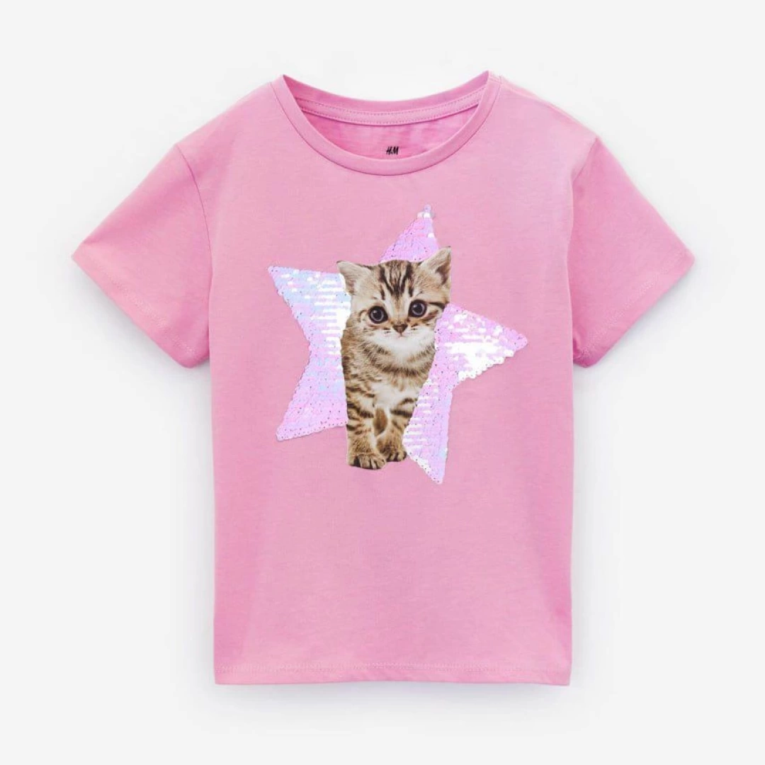 Pullu Kedili T-Shirt
