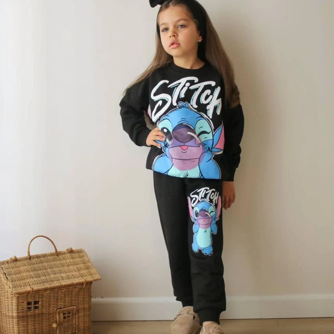 Siyah Stich Eşofman Takım