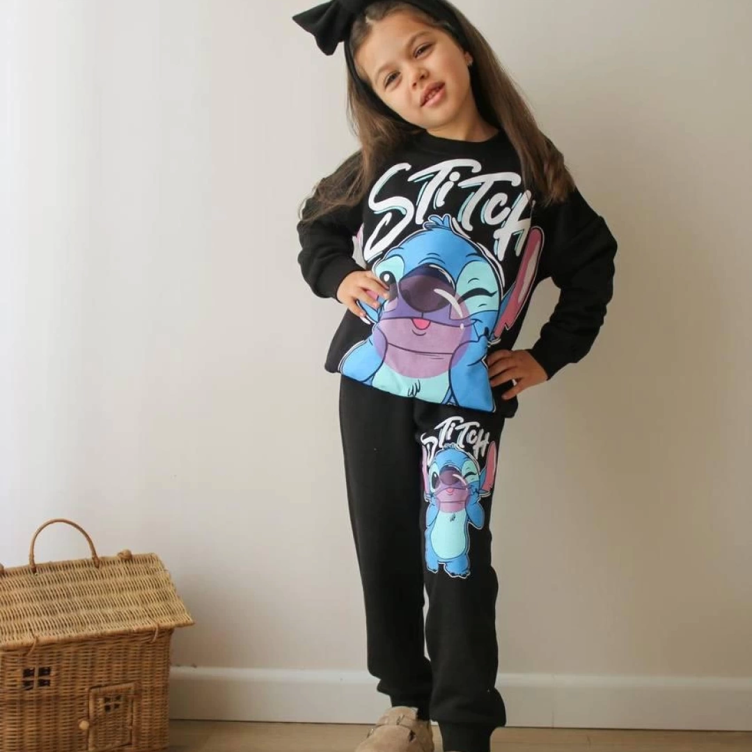 Siyah Stich Eşofman Takım