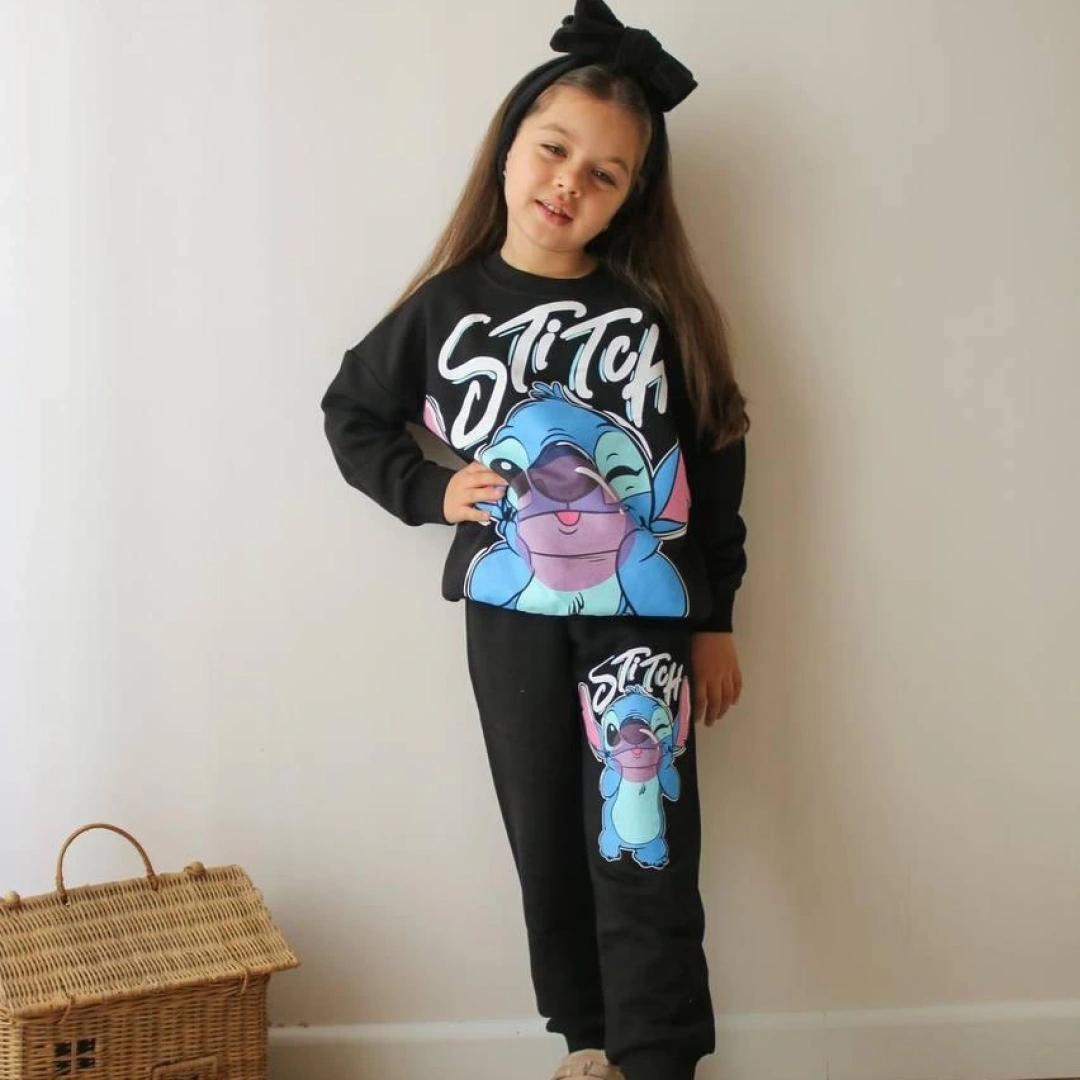 Siyah Stich Eşofman Takım