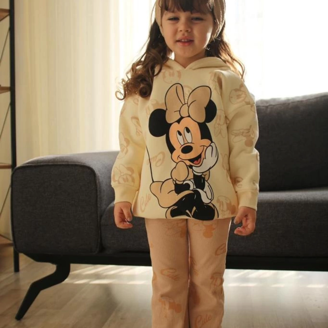 Taş Rengi Minnie Mouse Tayt Takım