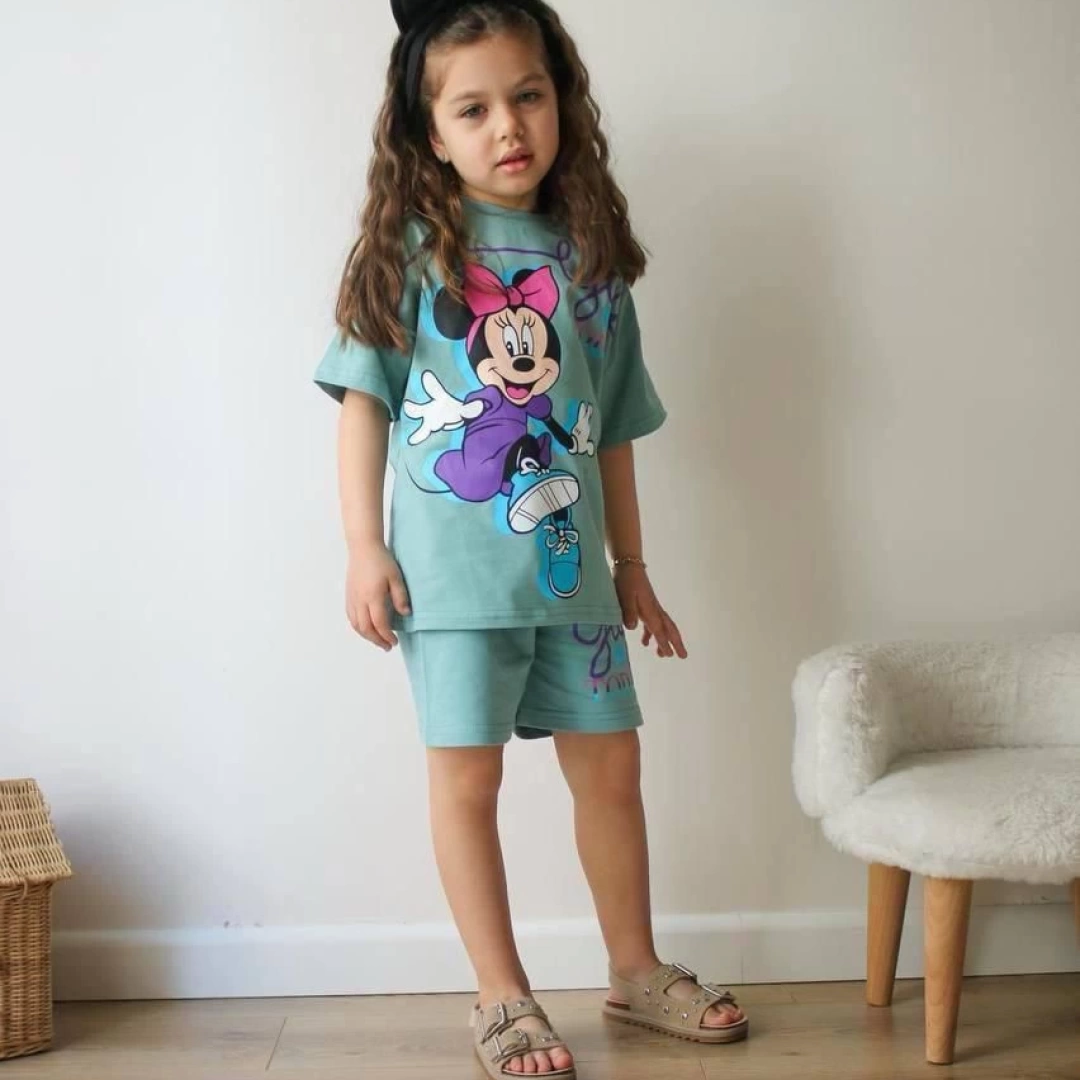 Yeşil Minnie Şort Takım