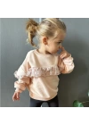 Çiçekli Tül Detaylı Sweatshirt