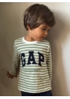 GAP Yeşil Çizgili Uzun Kollu T-Shirt