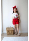 Kırmızı Hello Kitty Kot Şort Takım