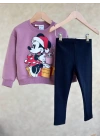 Kahve İçen Minnie Tayt Takım