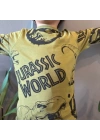 Nakışlı Dinozorlu Uzun Kollu T-Shirt