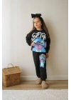 Siyah Stich Eşofman Takım