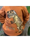 T-Rex Pullu Dinozorlu Sweatshirt