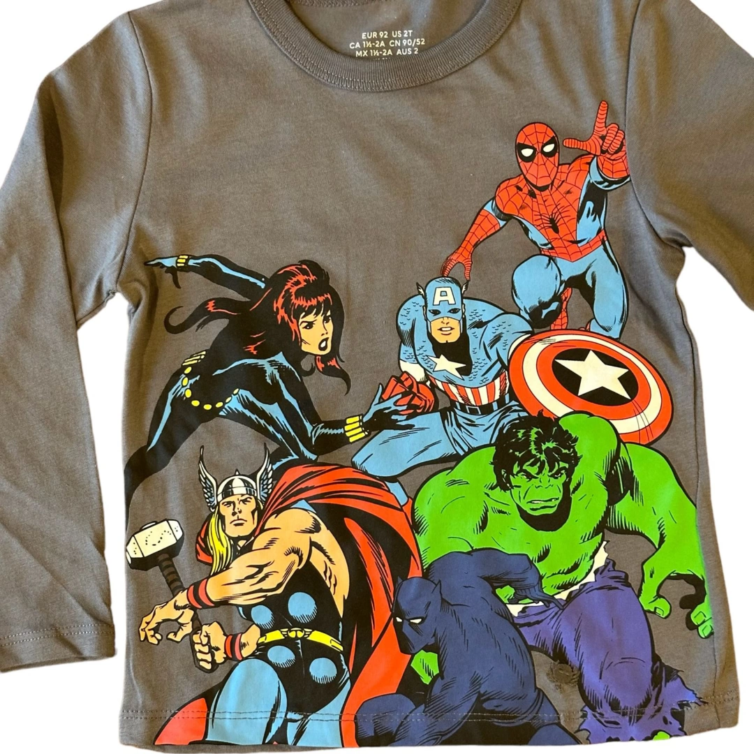 Marvel Nakışlı Uzun Kollu T-Shirt