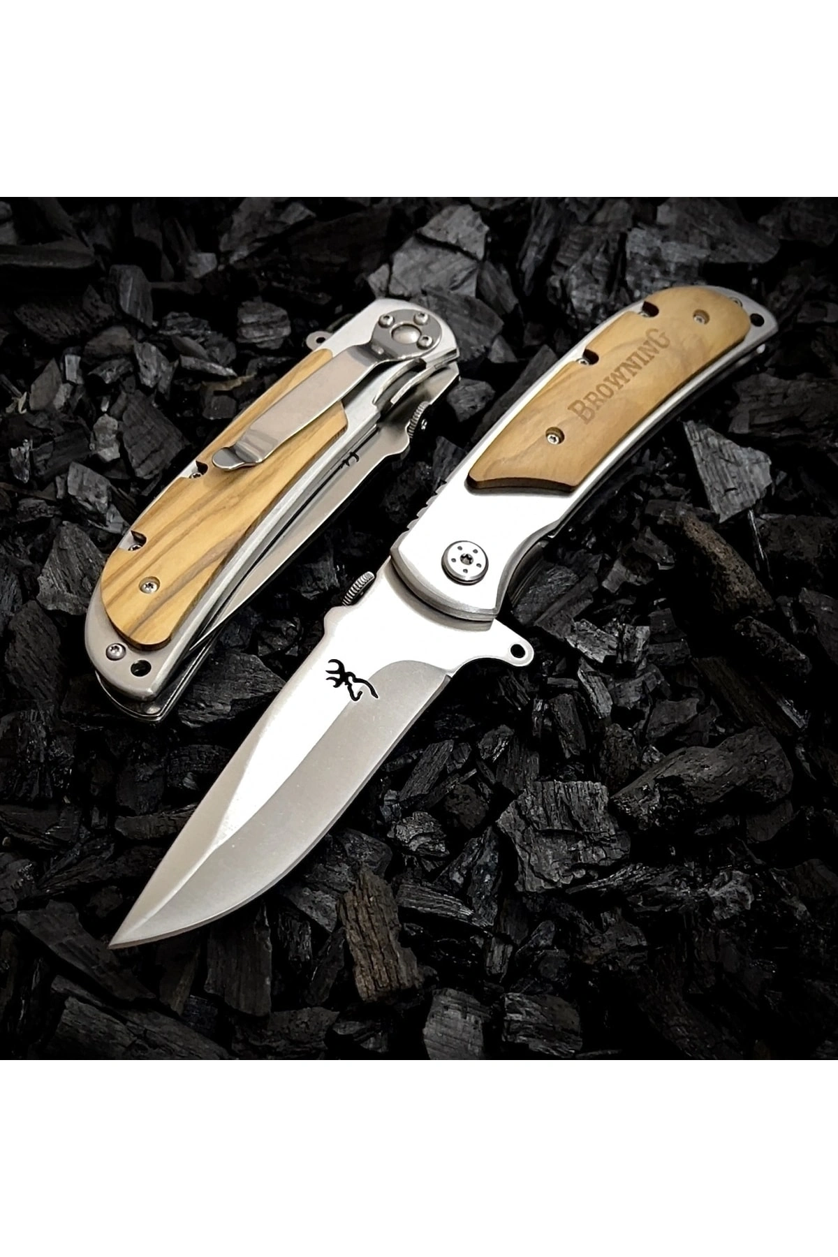 BROWNİNG AHSAP DETAYLI 21 CM KAMP ÇAKISI