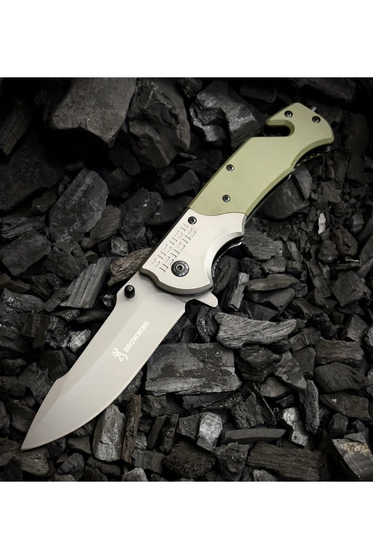 BROWNİNG YEŞİL KEMER KESMELİ KAMP ÇAKISI 21 CM