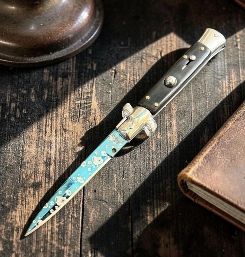 Akc İtalyan Stiletto 21 Cm Siyah Nazar Boncuk
