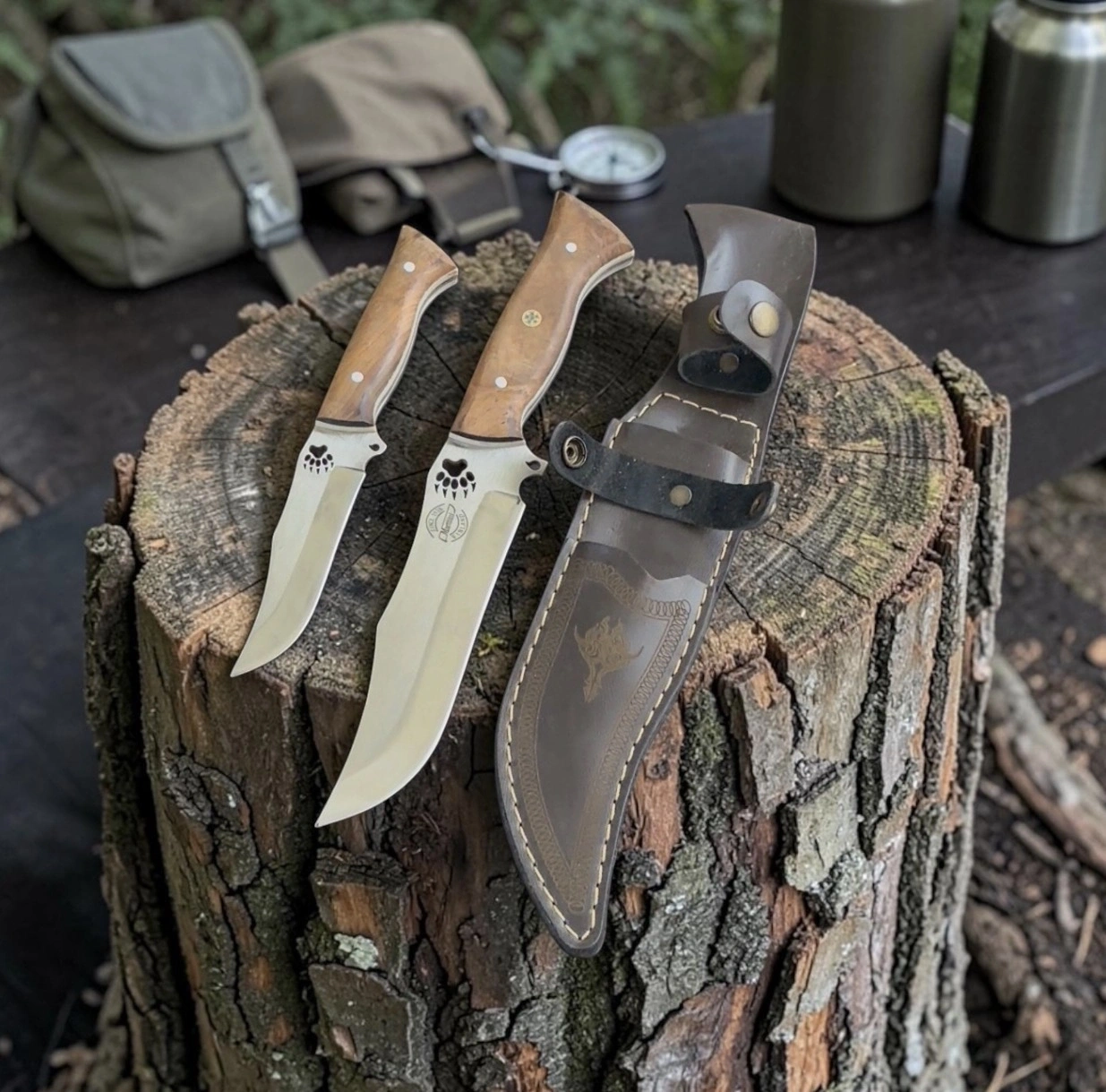 Babalı Oğullu 2adet Kamp Autdoor Bicak 24cm-16cm