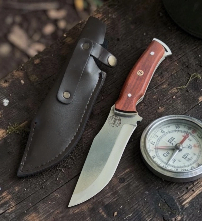 Ahsap Kabze 20cm Kılıf Hediyeli Autdoor Bıçak
