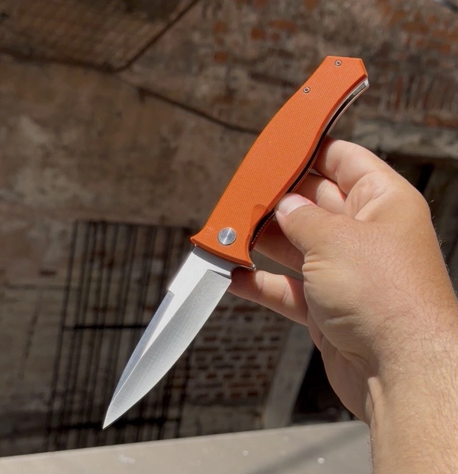 D2 ÇELİK / WD25 TURUNCU MİKA KABZE KALİTELİ ÇELİK ÇAKI 21CM