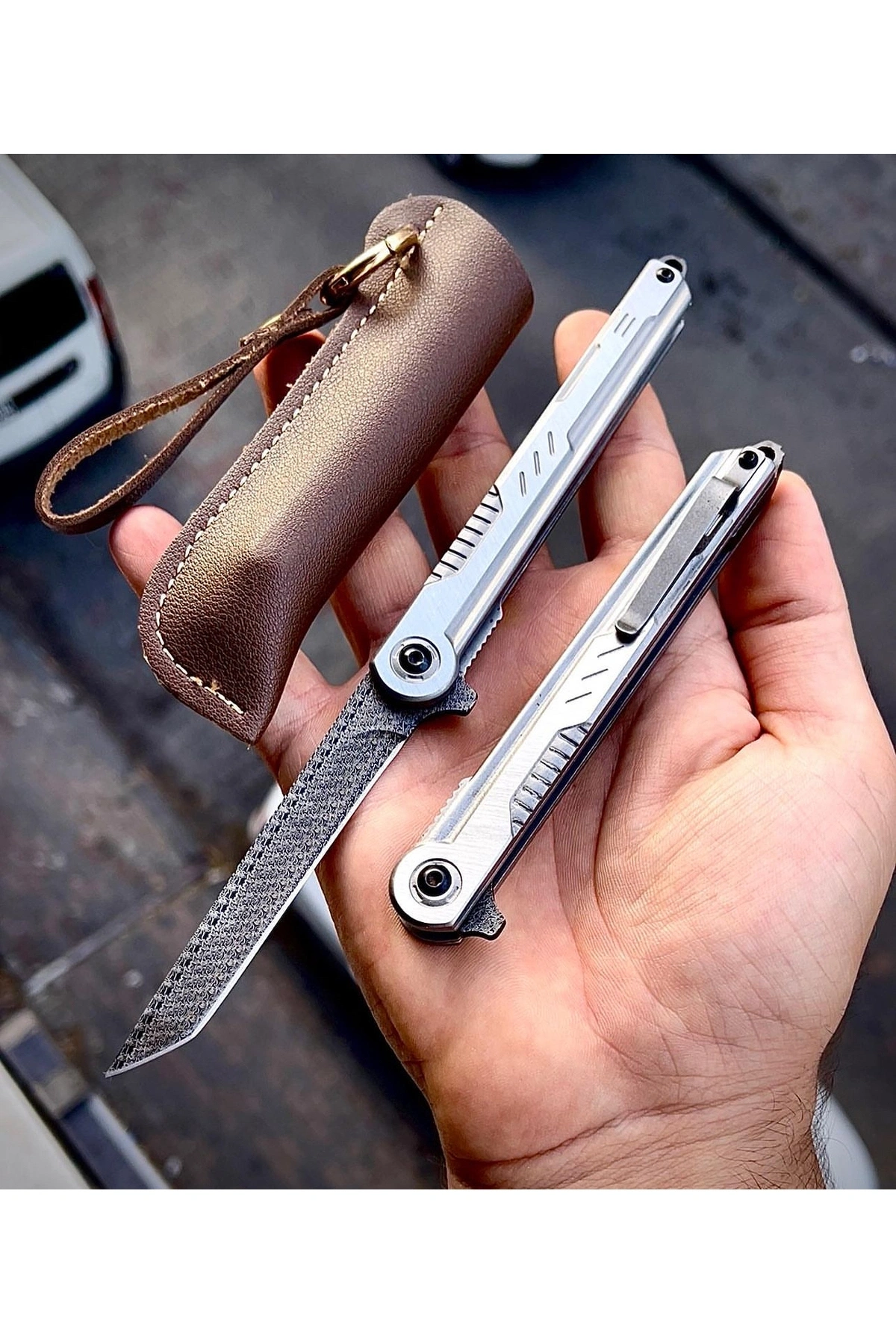 M390 METAL TANTO DAMASCUS