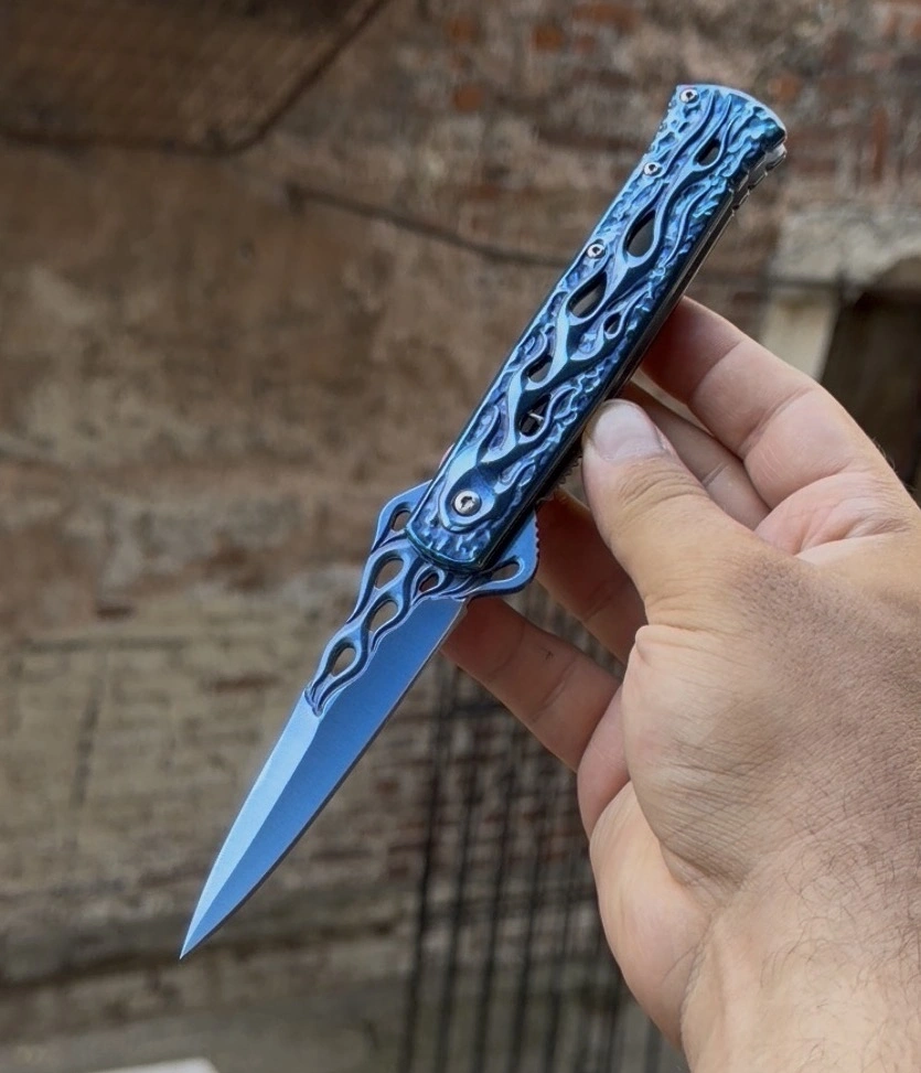 MAVİ ALEV DETAYLI ÇAKI 21 CM