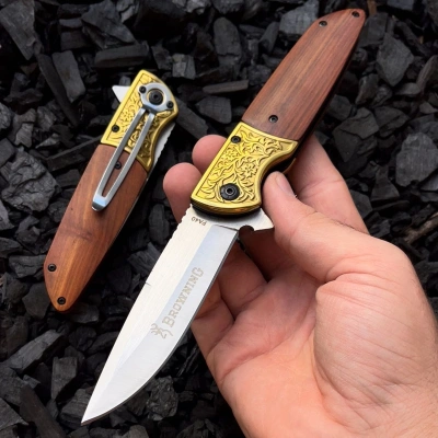 BROWNİNG GOLD AHSAP DETAY 21 CM ÇAKI