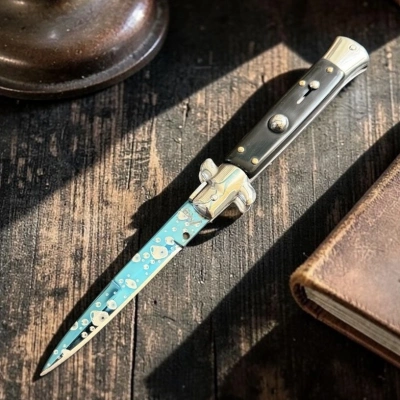 Akc İtalyan Stiletto 21 Cm Siyah Nazar Boncuk